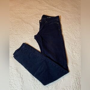 Woman’s blue corduroy pants